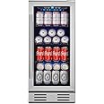 Kalamera 15” Beverage Cooler and Refrigerator Under Counter Built-in or Freestanding - 96 Cans Capacity Mini Fridge- for Soda