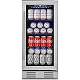 Kalamera 15” Beverage Cooler and Refrigerator Under Counter Built-in or Freestanding - 96 Cans Capacity Mini Fridge- for Soda