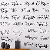 Leinuosen 25 Pcs Inspirational Wall Decal Motivational Quote Peel and Stick Vinyl Wall Quotes Stickers Removable Positive Saying for DIY Bedroom Living Room Office Art Decor