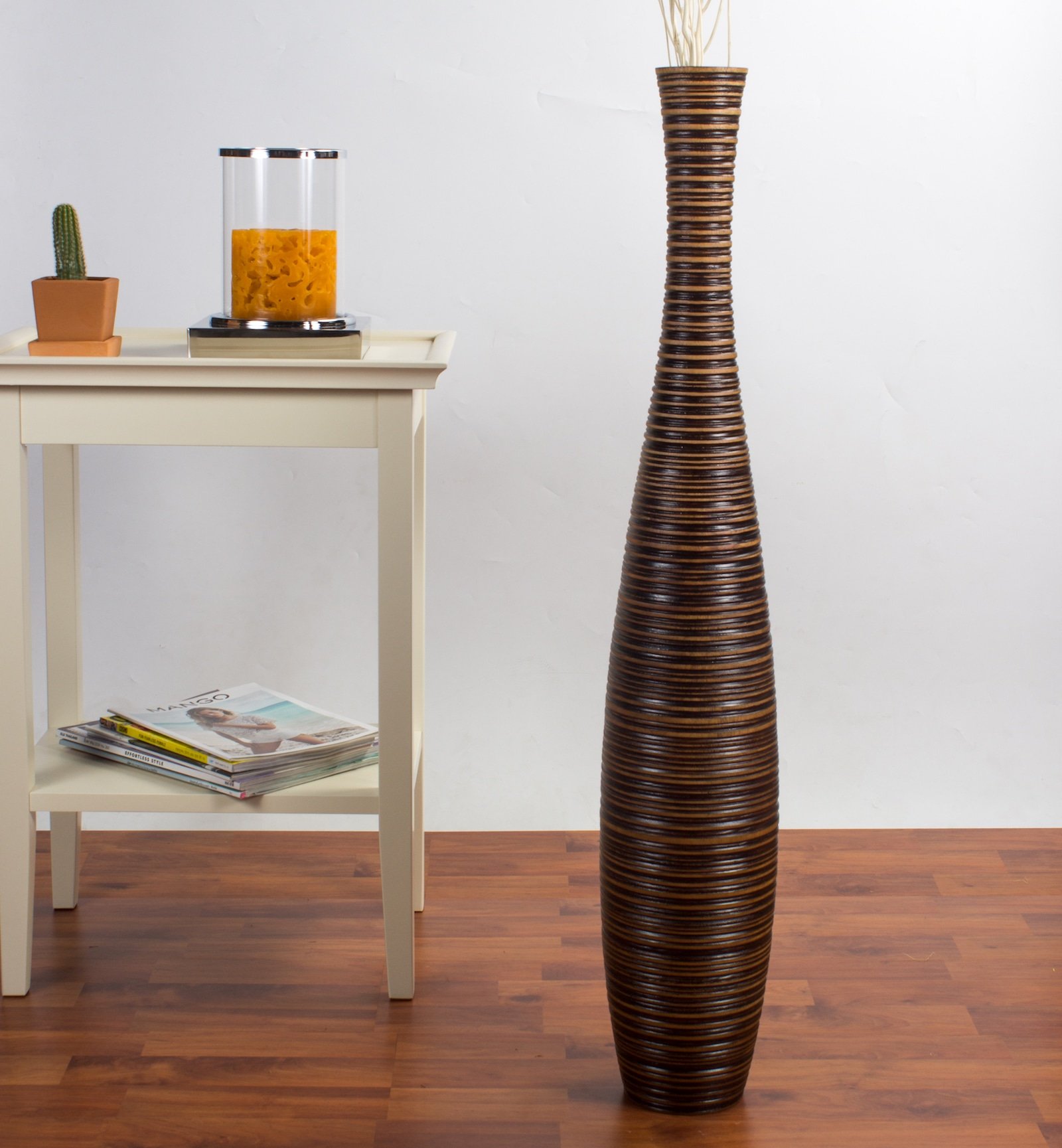 Leewadee Tall Floor Vase 36 inches, Wood, Brown 331406245147 eBay