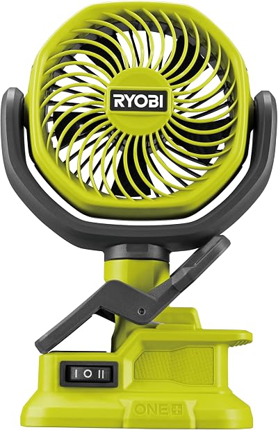 Ryobi RCF18-0 18V ONE+ Cordless 10cm Clamp Fan Bare Tool Hyper Green
