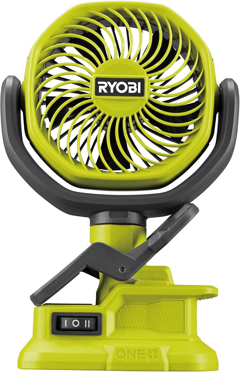 Ryobi RCF18-0 18V ONE+ Cordless 10cm Clamp Fan Bare Tool Hyper Green