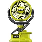 RYOBI RCF18-0 18V ONE+ Cordless 10cm Clamp Fan (Bare Tool) Hyper Green