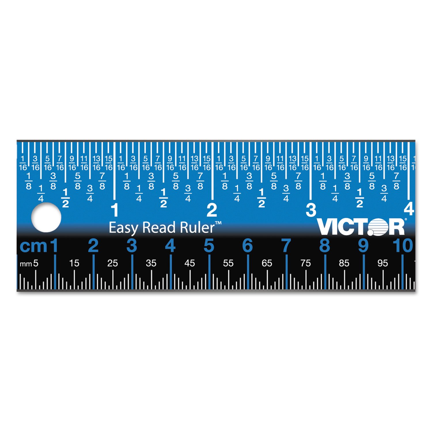 VCTEZ12SBL Easy Read Stainless Steel Ruler - 12 Inch Precision Machinist Rule with Inch/Metric Markings
