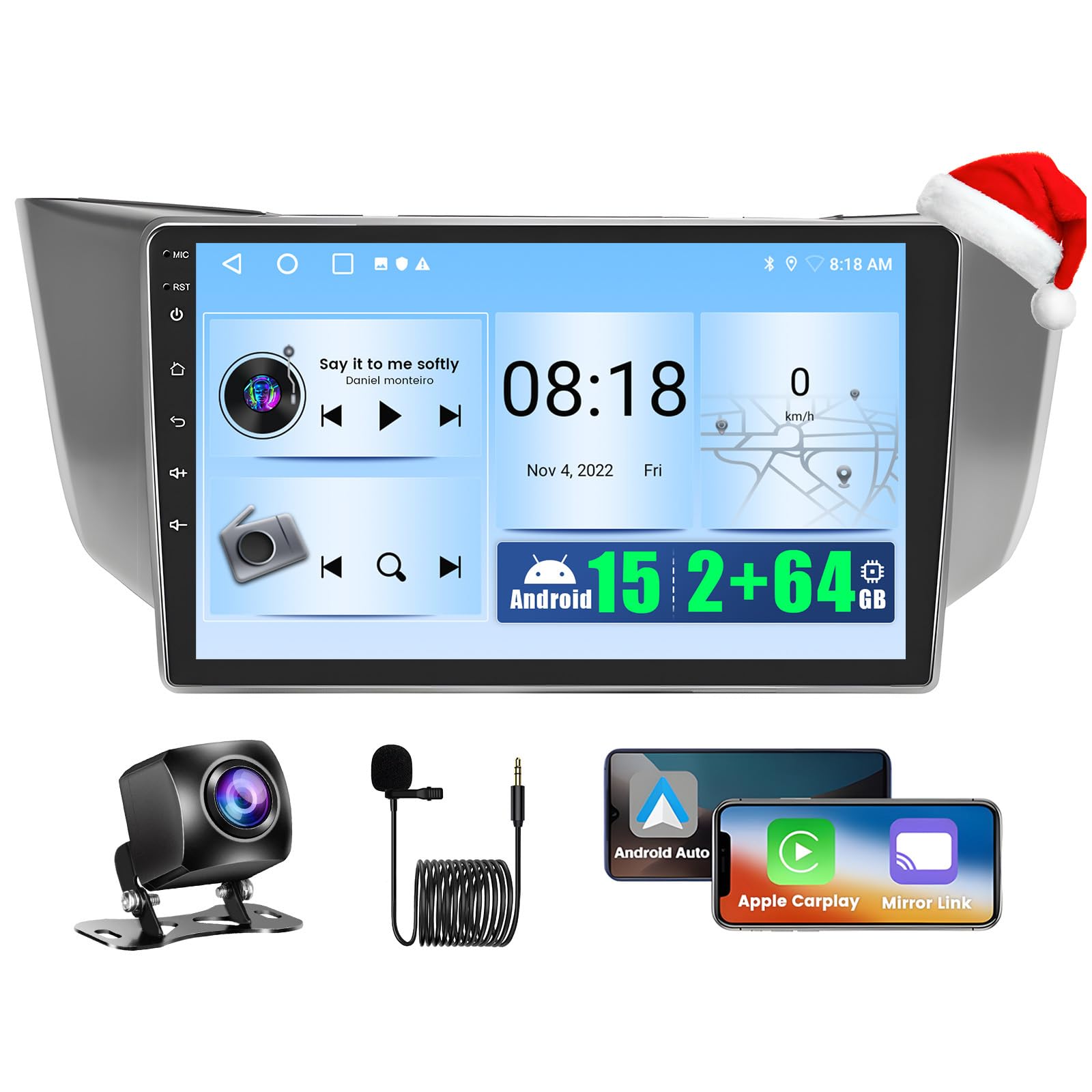 Photo 1 of [2+64GB] Android 15 Car Radio for Lexus RX300 RX330 RX350 RX400H 2004-2009 Wireless CarPlay Android Auto, 9 Inch Touch Screen Car Radio WiFi GPS Bluetooth EQ 26UI Backup Camera MIC