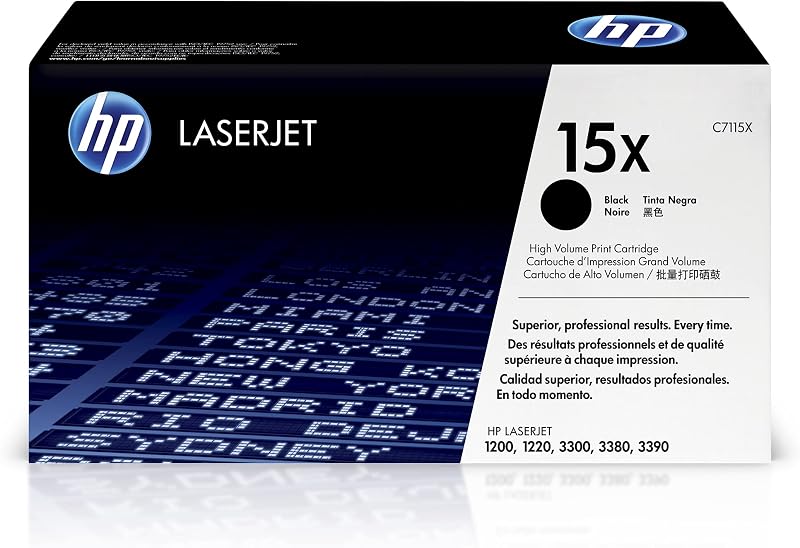 HP 15X C7115X High Yield Black Original LaserJet Toner Cartridge