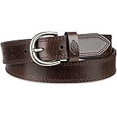 Dickies womens Casual Leather Jean Workwear Belt With Round Harness Buckle