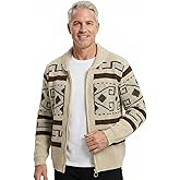 Mens Zip Up Sweater Grandpa Cardigan Shawl Collar Cable Knit Christmas Ugly Jacquard Cardigan Sweaters for Men