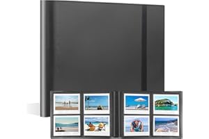 VEICEVOL 160 Pockets Photo Album for Fujifilm Instax Wide 300 Camera,for Polaroid 600 Photo Album, Albums for Polaroid Now+ Now OneStep2 OneStep+ 600 Instant Film Camera, POP Lab Instant Print Camera (Black)