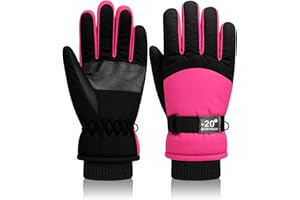 Geyoga Kids Waterproof Winter Snow Ski Gloves for Boy Girl Outdoor Warm Thickening Snowboard Gloves