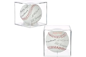 TERDEWE 2 Pack Baseball Display Case, Baseball Box with UV Protected,Acrylic Baseball Boxes for Display,Baseball Cube Memorabilia Display Protector,Official Baseball Autograph Display Case
