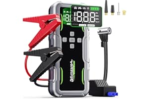 VOLTSURGE 7000A Jump Starter with Air Compressor, 12V Portable Battery Jumper Starter Pack(All Gas/10.0L Diesel) for Car, Jump Box with 150PSI Auto Tire Inflator, LCD Display & Lights