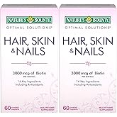 Nature's Bounty Optimal Solutions Hair, Skin & Nails Formula, 120 Coated Caplets (2 X 60 Count)