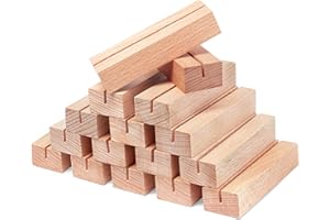 Gipizi 16Pcs Wooden Place Card Holders, Wood Photo Picture Card Holders for Weddings Banquets and Parties, Beech Table Number Holder Stands, Wood Menu Holder for Restaurants