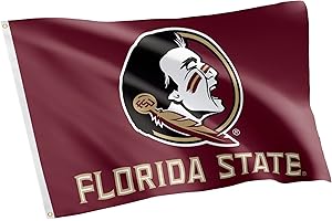 Desert Cactus Florida State University FSU Flag - 3 x 5 Feet Seminoles Banner, Indoor/Outdoor Durable Fabric, 100% Polyester Design (Red)