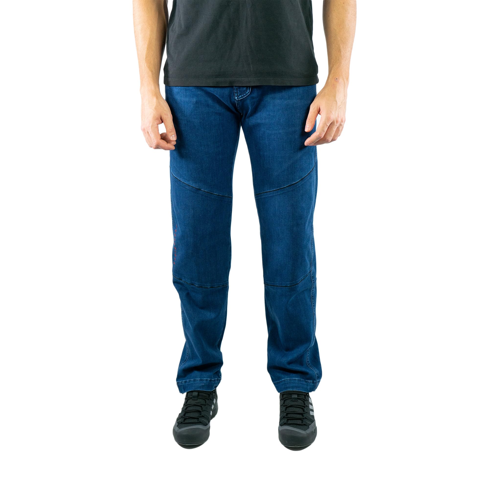 Men's Trekking Trousers – Elastic and Resistant Climbing Trousers – Reinforced Knees and Adjustable Cuffs (Ethnic Green)