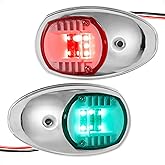 Five Oceans Boat Navigation Lights, LED Bow Light, Navigation Lights for Boats LED Red and Green, Boat Lights Navigation Vertical Mount Sidelight, 12V, USCG 2NM Certified - FO2890