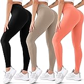 3 Pack High Waisted Leggings for Women Butt Lift Tummy Control Yoga Pants Non See-Through Workout Running Pants…
