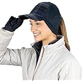 TrailHeads Women's Winter Ponytail Hat | Trucker Hat with Drop Down Ear Warmers