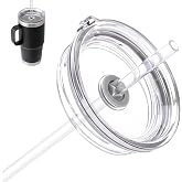 Bluwing 20 oz Stronghold Lid for YETI TraveI Mug with Threads Only | 20oz Screw Top Lid Replacement with Straw for YETI Threaded Travel Mug, BPA-free Tritan Material, Dishwasher Safe for Driving