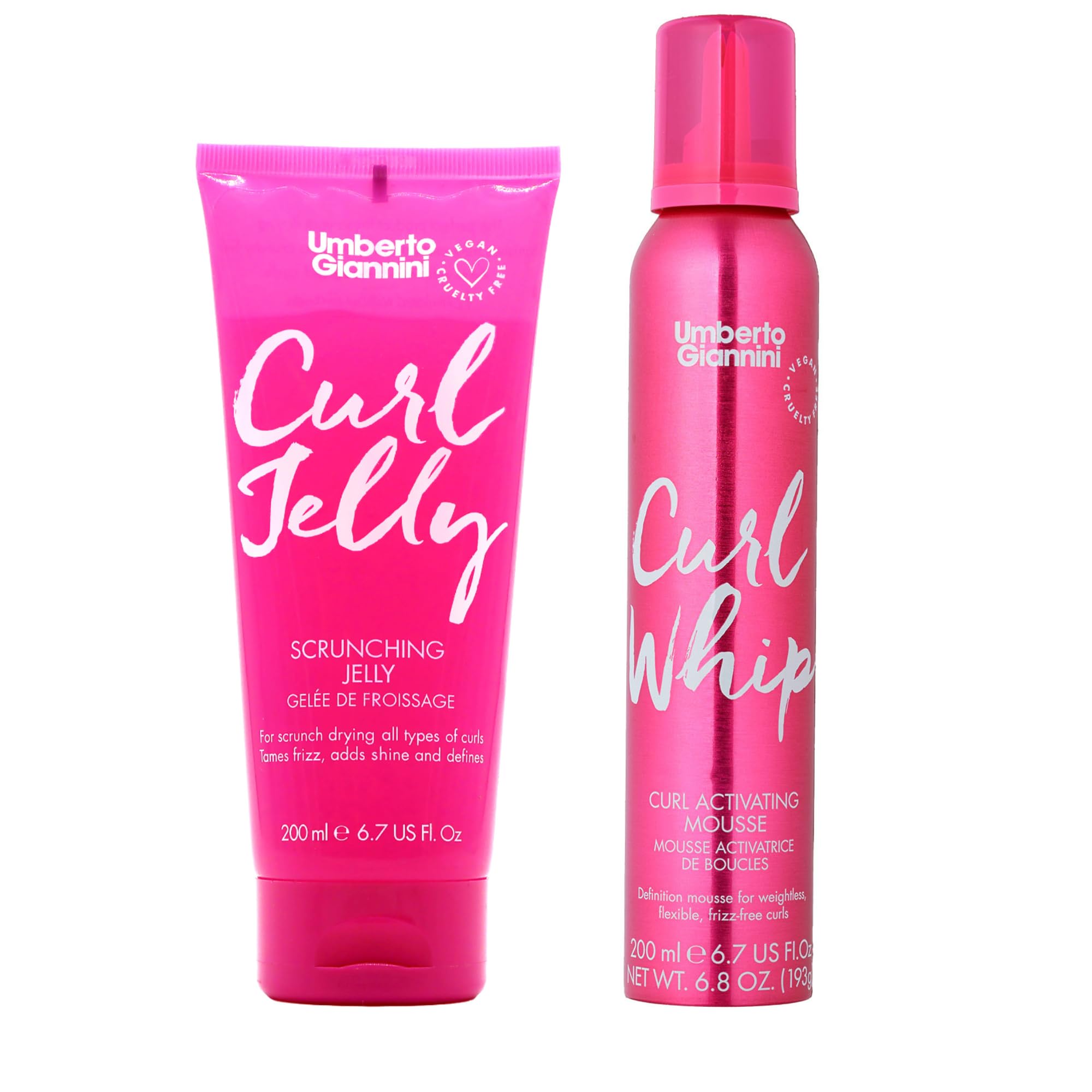 Umberto Giannini Curl Styling Duo - Curl Jelly Scrunching Jelly & Curl Activating Mousse for Curly or Wavy Hair - Ultimate Hold & Definition — image 1