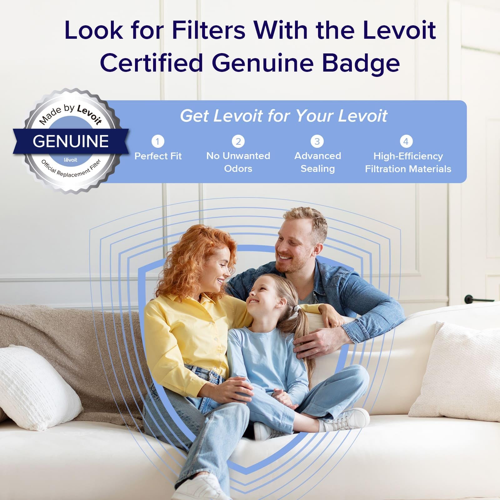 LEVOIT Air Purifier for Home Large Room Up to 1073Ft² with Air Quality Monitor, AHAM VERIFIDE, Smart WiFi, Washable Pre-Filter, HEPA Sleep Mode for Pets, Allergies, Dust, Pollen, Vital 100S-P, White