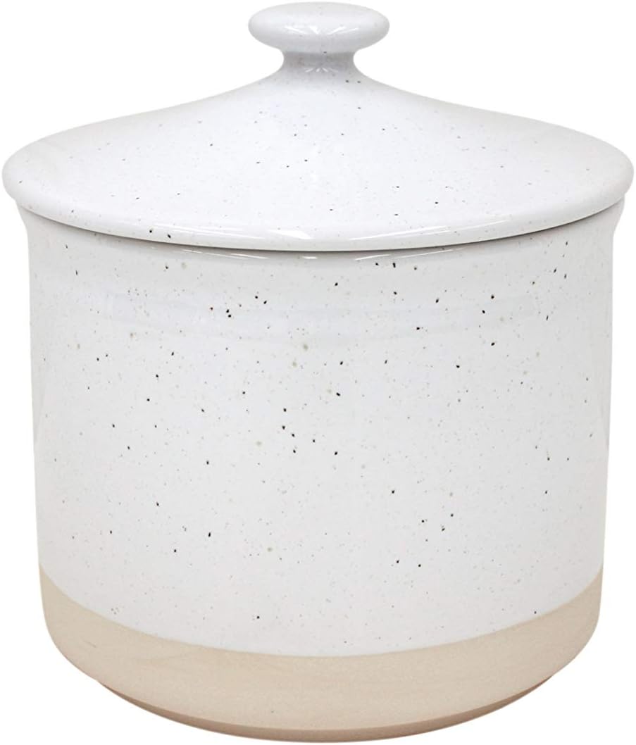 Casafina Ceramic Stoneware 49 oz. Canister - Fattoria Collection, White | Microwave & Dishwasher Safe Dinnerware | Food Safe Glazing | Restaurant Quality Serveware