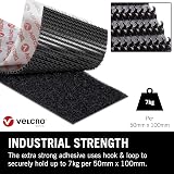 VELCRO Brand Heavy Duty Stick On Strips 50mm x 100mm Set of 15 Black view 2