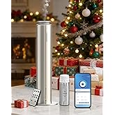 Waterless Essential Oil Diffuser for Home Large Room 2000 Sq.ft Coverage,Cordless Wireless Battery Operated Diffuser with White Tea Oil,Scent Diffusers for Hotel/Office/App/Remote Control/Timer,Silver