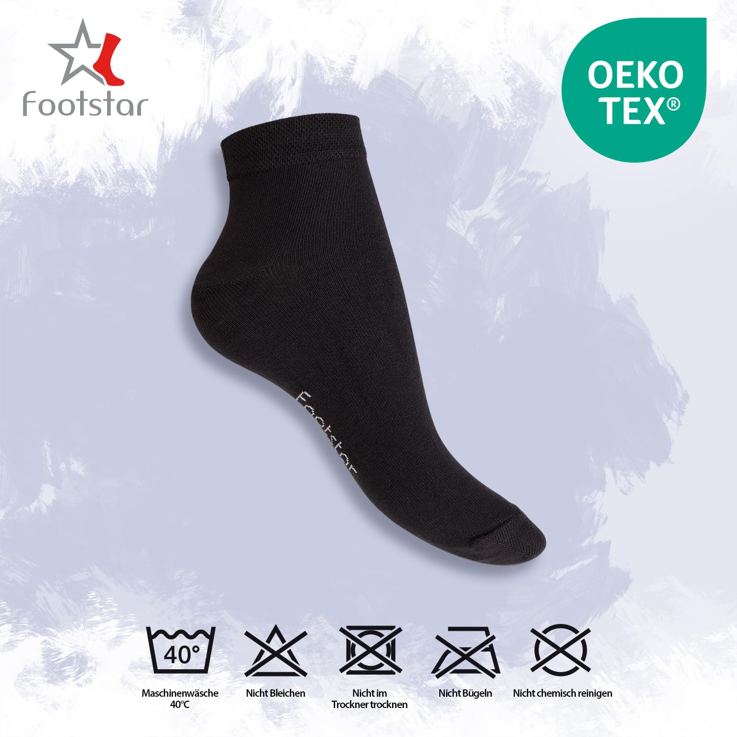 Footstar EVERYDAY! 10 Paar Damen Herren Quarter Socken - Schwarz 39-42 3