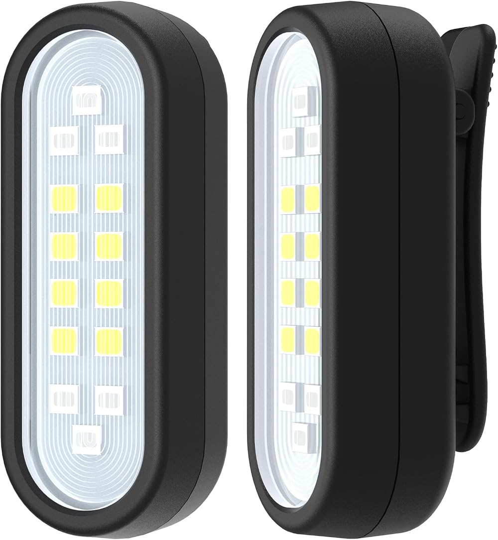 Yaklim Running Light 2 Pack Clip On USB Rechargeable LED Flashlight
