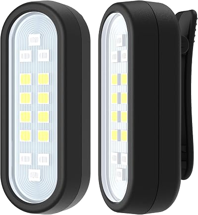 Yaklim Running Light 2 Pack Clip On USB Rechargeable LED Flashlight