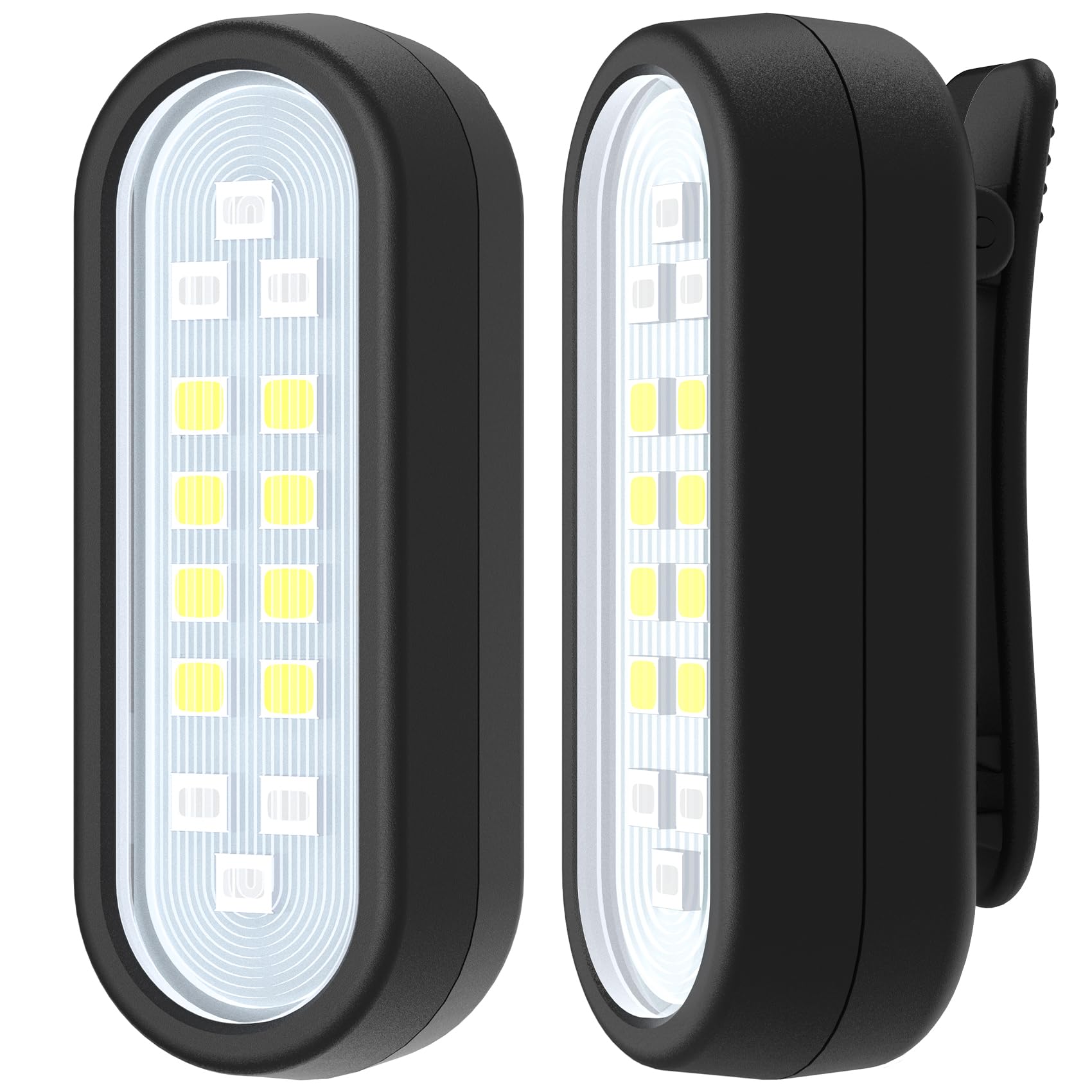 Running Light, 2 Pack Clip on Flashlight for