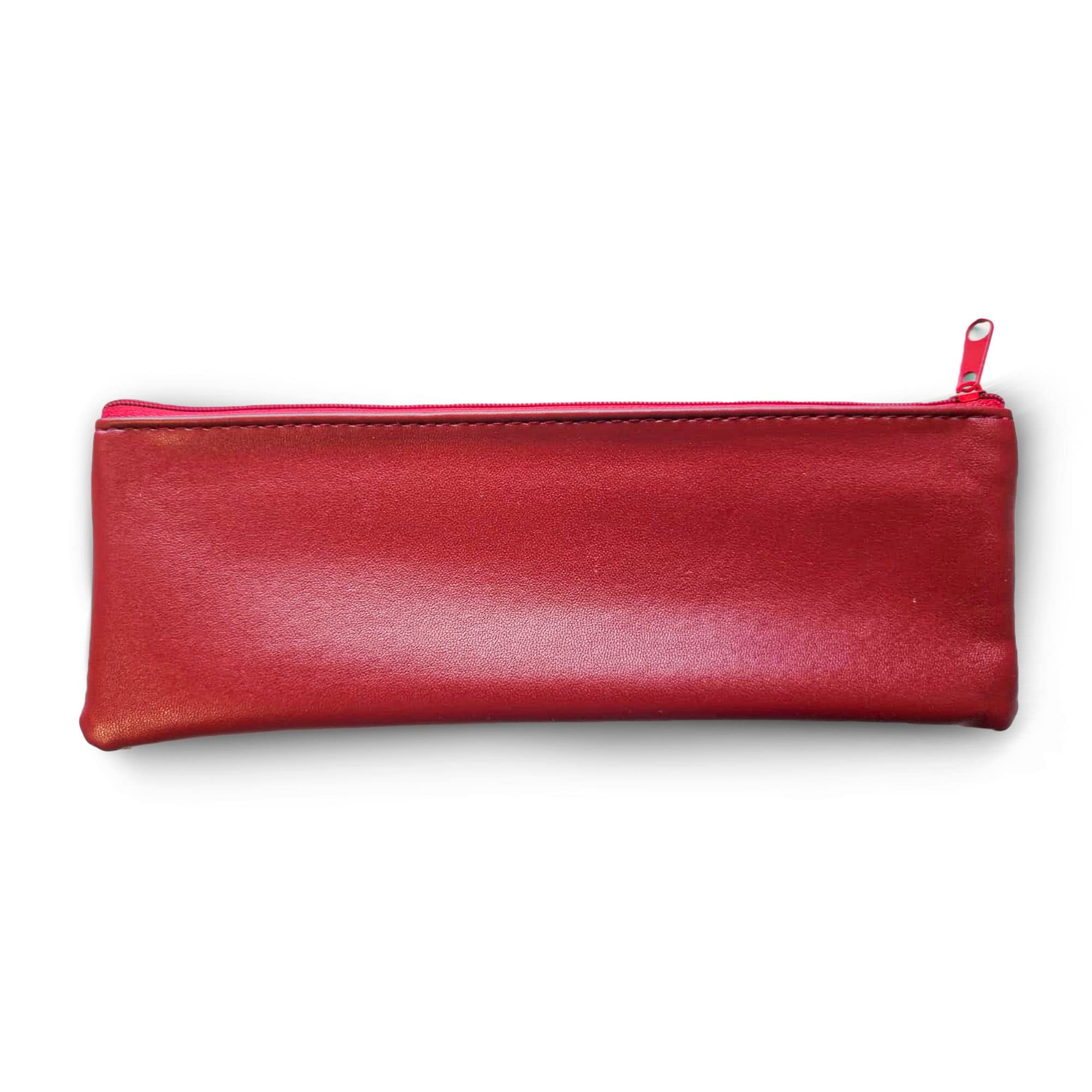 Enjoy Dokha Grande Faux Leather Pencil Case & Pouch | Multi-Use Zip Storage Case for Stationery, Toiletries, Medication, Smoking Pipes & Accessories, and More (Plum)