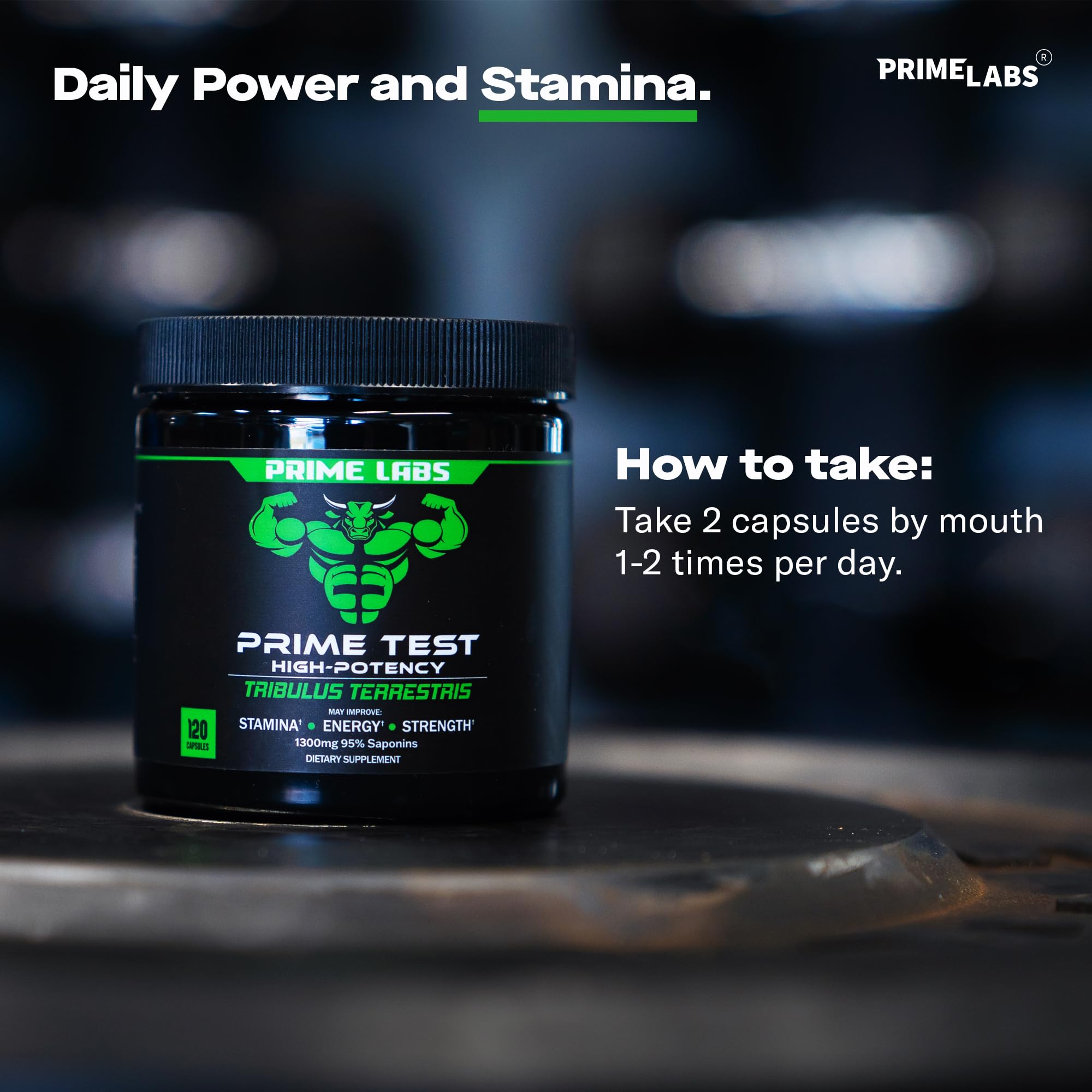 Prime Labs Prime Test Testosterone Booster (60 ct) + Tribulus Terrestris (120 ct)