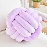 LUSJNGE Knot Pillow Ball Purple Throw Pillow 8 Inch Small Decorative Pillow | Velvet Spandex, Handmade, Round Knotted Cushion, 1 Count, Styled Accent Gifts for Sofa, Couch, Chair or Bed Room Home Decor