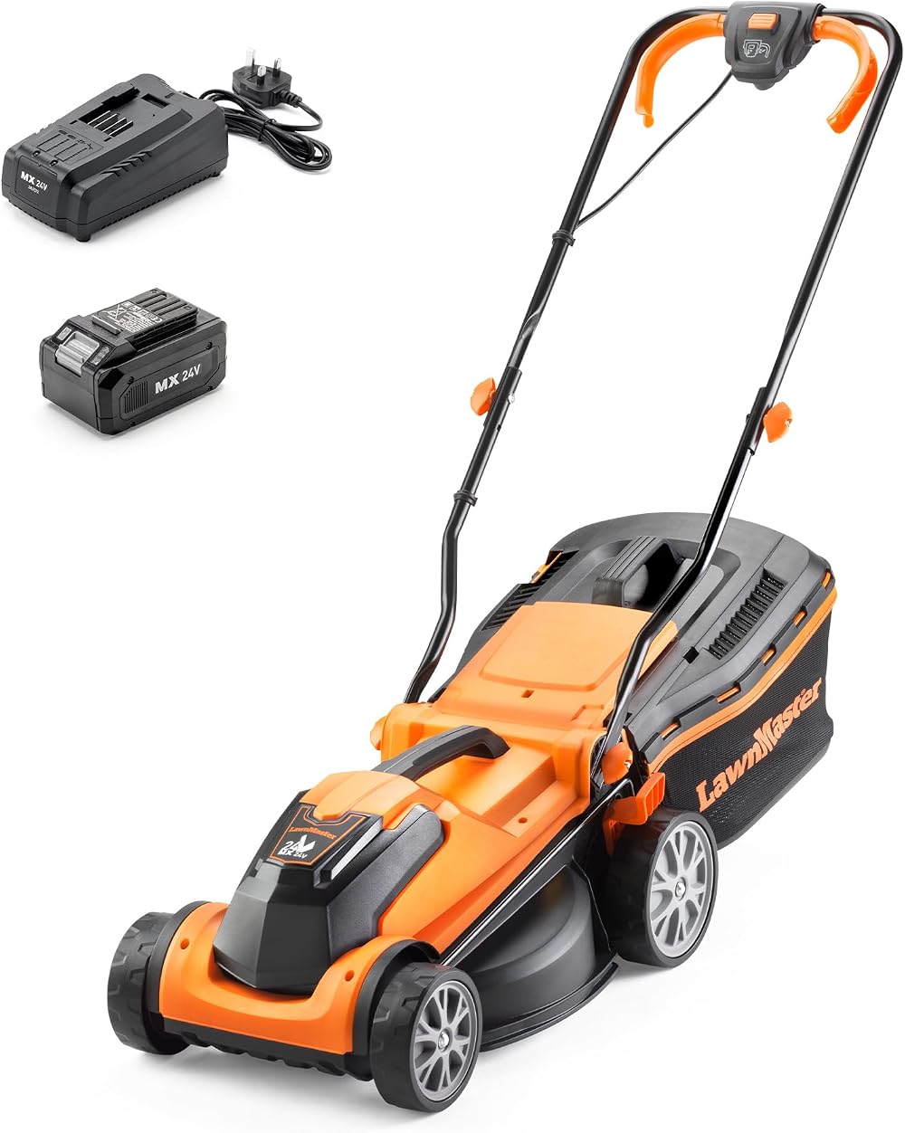 LawnMaster MX 24V 34cm Cordless Lawn Mower with 4.0Ah Battery