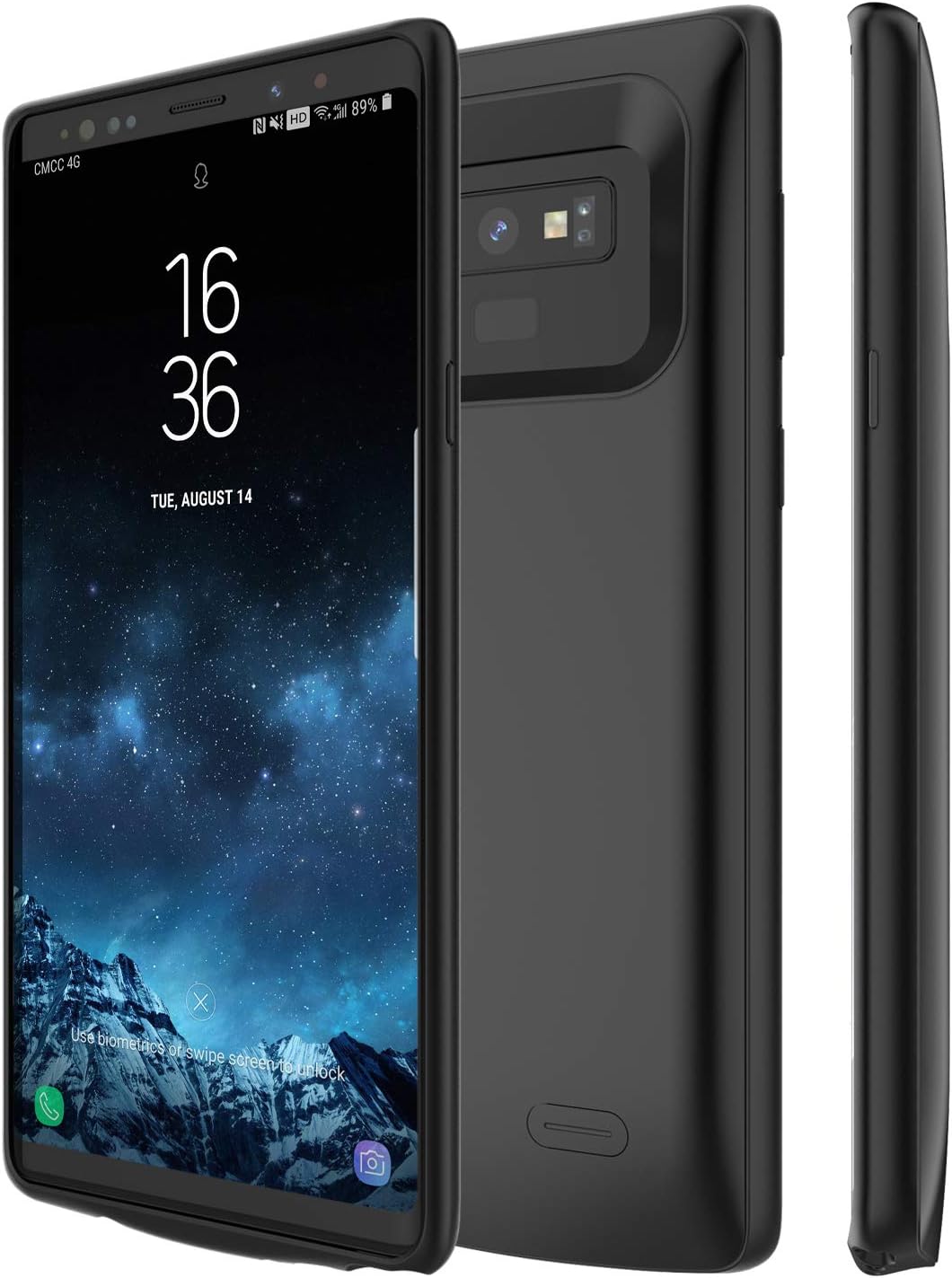 RUXELY Galaxy Note 9 Battery Case(Upgraded), 5000mAh Portable External Backup Charging Pack, Rechargeable Impact-Resistant Power Charger Case Compatible with Samsung Galaxy Note 9(Black)