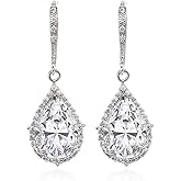 A+O Elegant Teardrop Cubic Zirconia Crystal Earrings in Silver, Gold, Rose Gold