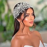 WONRLUA Bridal Hair Accessories, Elegant Wedding Headpiece for Bride, Rhinestone Headband for Women and Girls(Silver)