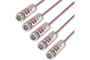UMLIFE 5pcs 650nm 5mw Laser Head Laser Tube Adjustable Focus 3~5V Red Laser Tube for Sight Positioning Sighting Telescope (Horizontal Line)