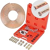 Brake Line Kit - 25 FT 3/16" Copper Coated Brake Line (with 16 Brake Line Fittings and 4 Threads Unions) + Double & Single Fl