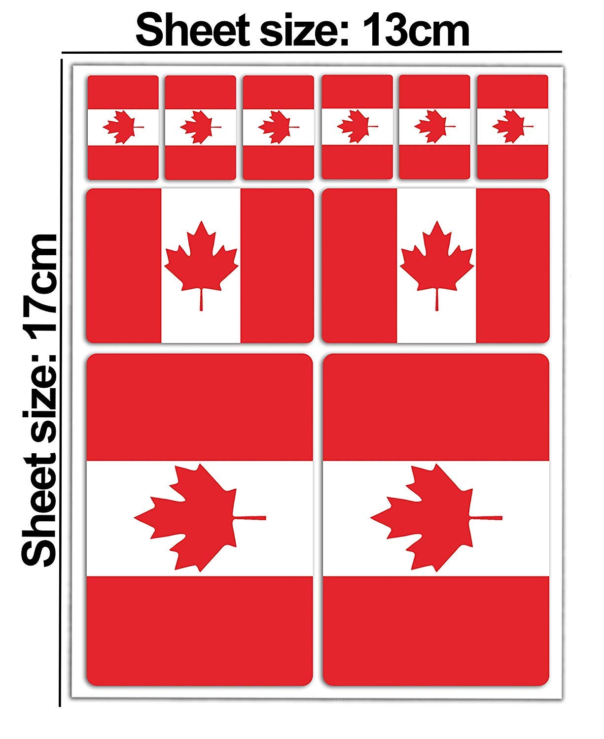 10 x Vinyl Stickers Set Decals Canada Canadian National Flag Car