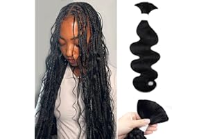 Liqusee Human Braiding Hair 100g One Bundle/Pack 20 Inch Natural Black Body Wave Curly Bulk Human Hair for Braiding No Weft 100% Unprocessed Brazilian Human Hair Braiding Hair for Boho Braids
