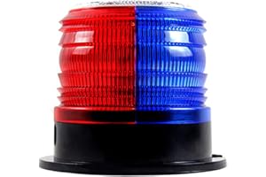 RISOON Solar Strobe Warning Safety Flashing Light/Ceiling Strobe Light, with Strong Magnetic Base Waterproof for Construction, Traffic, Factory, Crane Tower, Boat Navigation (Red+Blue)