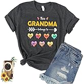 Generic Personalized Grandma Shirt, Custom Grandma & Grandkids Hearts Gift, Women's Cotton T-Shirt, S to 4XL
