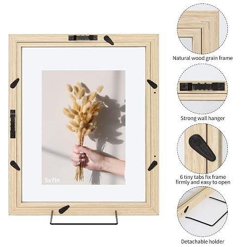 CROXXID Floating Picture Frames Set Of 2 - 8x10 Tabletop, Real Glass, For 5x7 Or 8x10 Photos, Modern Home Decor