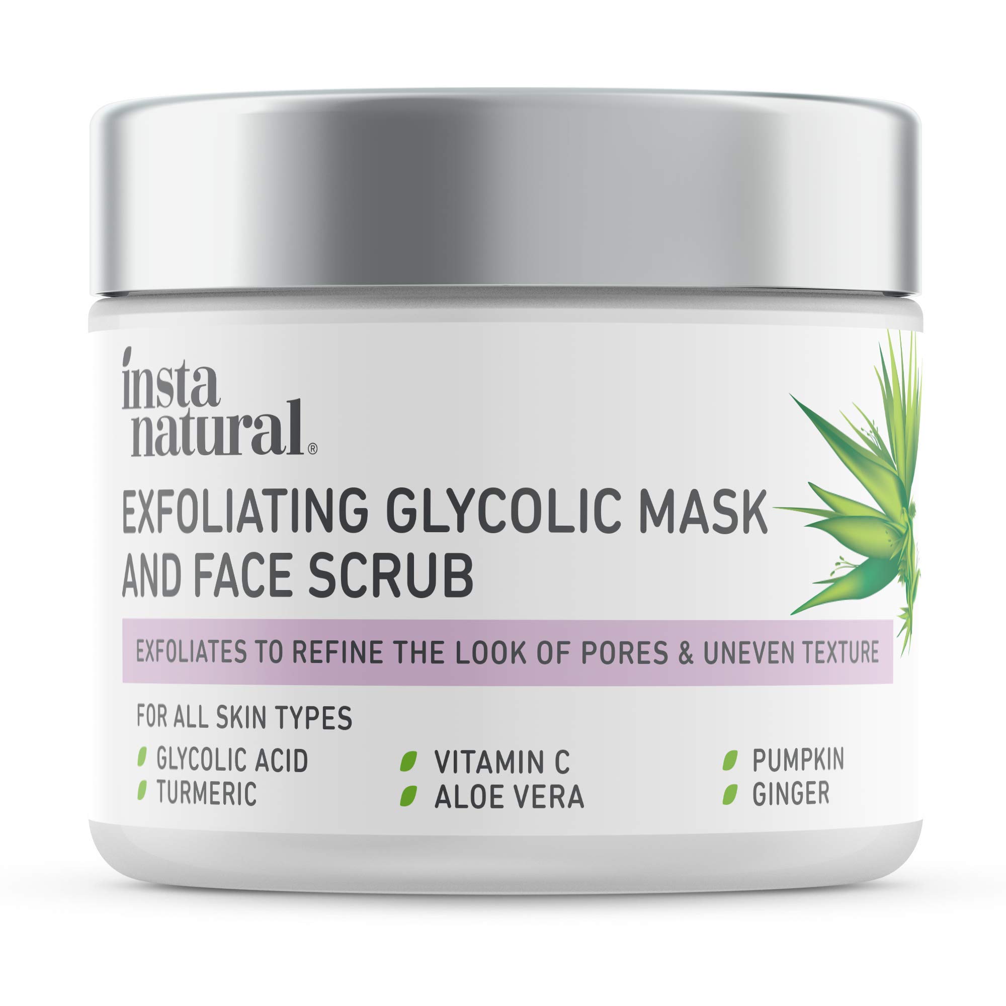 Buy InstaNatural Exfoliating Glycolic Face Mask & Facial Scrub Blackhead Treatment for