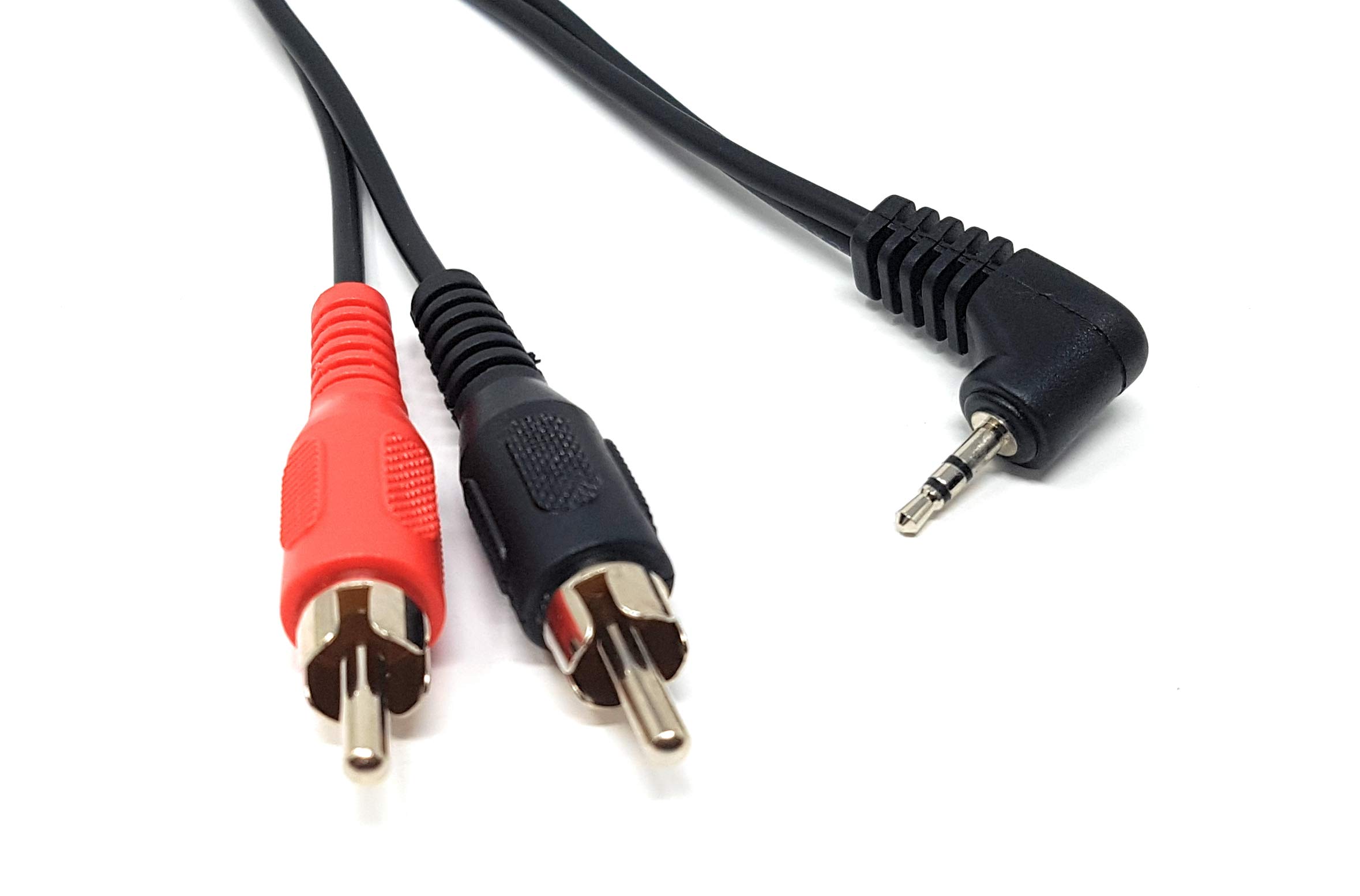 MainCore 3m Right Angle 3.5mm to 2 x RCA Phono Twin Stereo Cable Lead 90 degree Gold plated (3m)