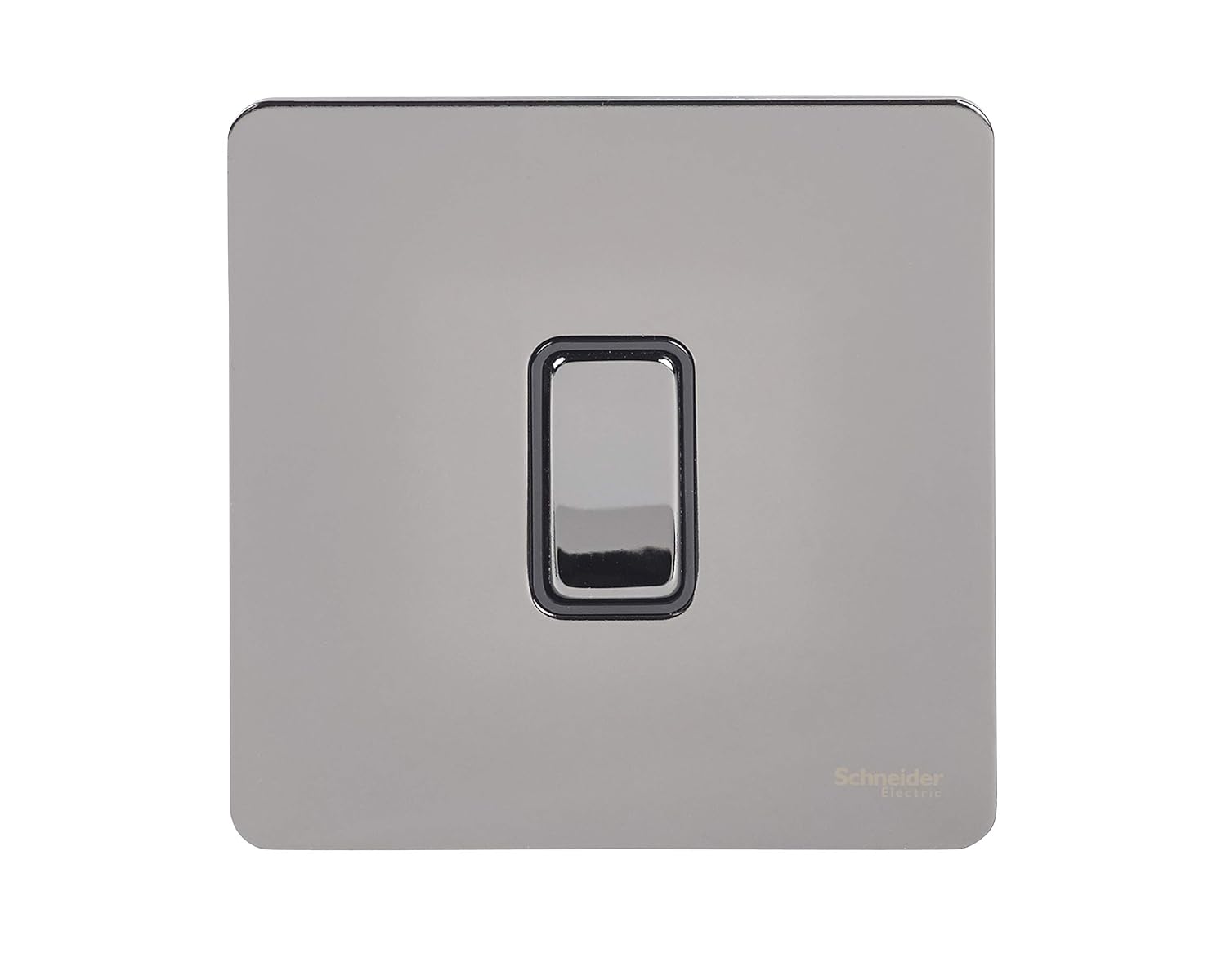 Schneider Electric Ultimate Screwless Flat Plate, Single 2 Way Light Switch, Single Pole, 16AX, GU1412BBN